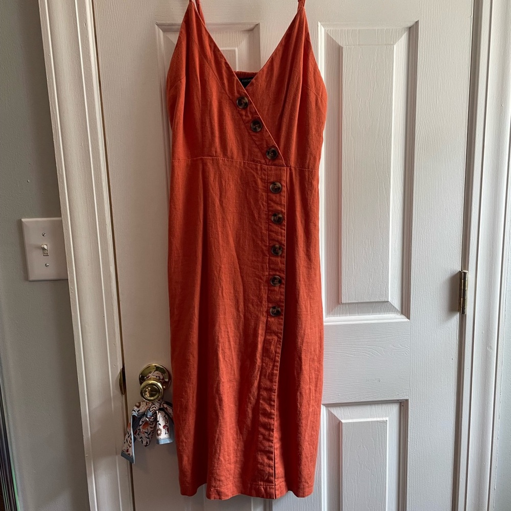 FOREVER 21 BURNT ORANGE MIDI DRESS